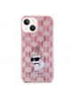 Karl Lagerfeld iPhone 15 Hülle Case Cover Monogram Choupette Rosa