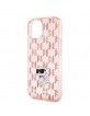 Karl Lagerfeld iPhone 15 Hülle Case Cover Monogram Choupette Rosa