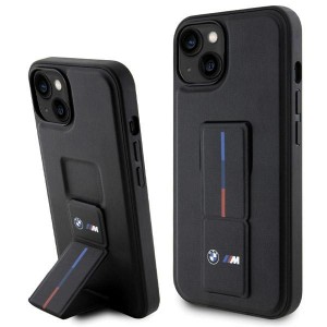 BMW iPhone 15 Case Cover Grip Stand M Black