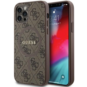 Guess iPhone 12 / 12 Pro Case Cover 4G MagSafe Brown