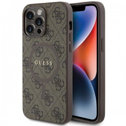 Guess iPhone 15 Pro Hülle Case Cover 4G MagSafe Braun