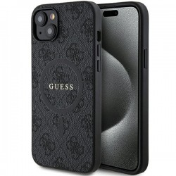 Guess iPhone 15 Hülle Case Cover 4G MagSafe Schwarz