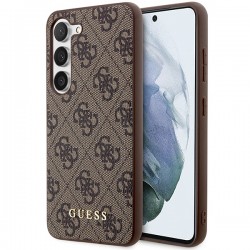 Guess Samsung S24+ Plus Case Cover 4G Metal Logo Brown