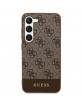 Guess Samsung S24+ Plus Hülle Case Cover Stripe 4G Braun