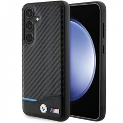 BMW Samsung S24 Case Cover Leather Carbon M Black