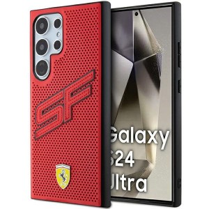 Ferrari Samsung S24 Ultra Hülle Case Cover SF Perforated Rot