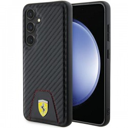 Ferrari Samsung S24 Case Cover Carbon Stitched Black
