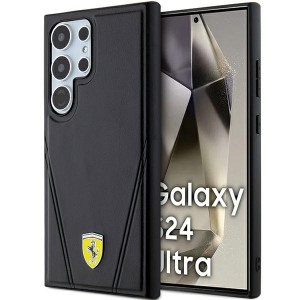 Ferrari Samsung S24 Ultra Hülle Case Cover V Lines MagSafe Schwarz