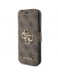 Guess iPhone 15, 14, 13 Book Case Cover 4G Big Metal Logo Brown