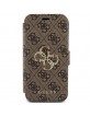 Guess iPhone 15, 14, 13 Book Case Cover 4G Big Metal Logo Brown