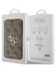 Guess iPhone 15, 14, 13 Tasche Book Case 4G Big Metal Logo Braun