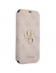 Guess iPhone 15, 14, 13 Book Case Cover 4G Big Metal Logo Pink