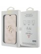 Guess iPhone 15, 14, 13 Tasche Book Case 4G Big Metal Logo Rosa Pink