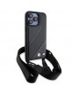 BMW iPhone 15 Pro Case M Carbon Stripe Strap Black