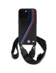 BMW iPhone 15 Pro Case M Carbon Tricolor Strap Black