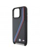 BMW iPhone 15 Pro Hülle Case M Carbon Tricolor Trageband Schwarz