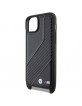 BMW iPhone 15 Plus, 14 Plus Hülle Case M Carbon Stripe Trageband Schwarz