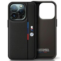 BMW iPhone 15, 14, 13 Hülle Case Perforated Tricolor Schwarz