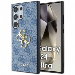 Guess Samsung S24 Ultra Case Cover 4G Big Metal Logo Blue