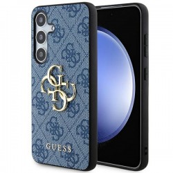 Guess Samsung S24+ Plus Hülle Case Cover 4G Big Metal Logo Blau
