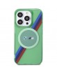 BMW iPhone 15 Pro Hülle Case Cover MagSafe Tricolor Stripes Grün