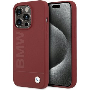 BMW iPhone 15 Pro Hülle Case Cover MagSafe Silikon Signature Rot