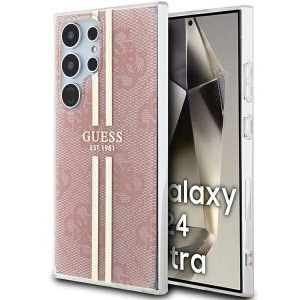 Guess Samsung S24 Ultra Hülle Case Cover 4G Gold Stripe Rosa Pink