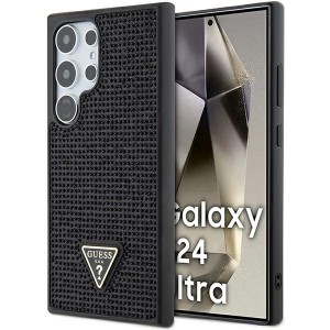Guess Samsung S24 Ultra Hülle Case Kristallen Strass Triangle Schwarz