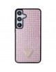Guess Samsung S24+ Plus Hülle Case Kristallen Strass Triangle Rosa Pink