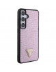 Guess Samsung S24+ Plus Case Crystal Rhinestone Triangle Pink
