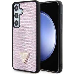 Guess Samsung S24 Hülle Case Kristallen Strass Triangle Rosa Pink