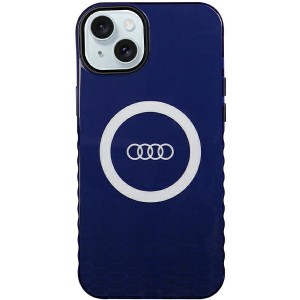 Audi iPhone 15 Plus, 14 Plus Case MagSafe IML Q5 Logo Blue