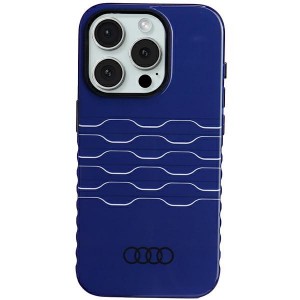 Audi iPhone 15 Pro Hülle Case MagSafe IML A6 Logo Blau