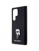 Karl Lagerfeld Samsung S23 Ultra Hülle Case Silikon Ikonik Metal Pin Schwarz