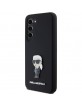 Karl Lagerfeld Samsung S23+ Plus Hülle Case Silikon Ikonik Metal Pin Schwarz