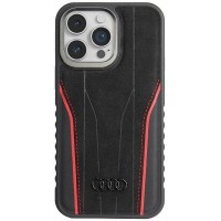 Audi iPhone 14 Pro Case Cover Genuine Leather MagSafe R8 Black