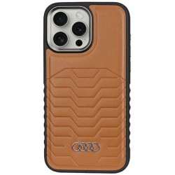 Audi iPhone 15 Pro Hülle Case Cover MagSafe GT Serie Braun