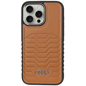 Audi iPhone 15 Pro Hülle Case Cover MagSafe GT Serie Braun
