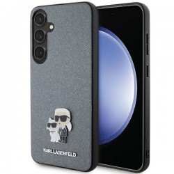 Karl Lagerfeld Samsung S24+ Plus Case Saffiano Karl Choupette Pin Silver