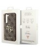 Guess Samsung S24 Hülle Case Cover Big Metal Logo 4G Braun