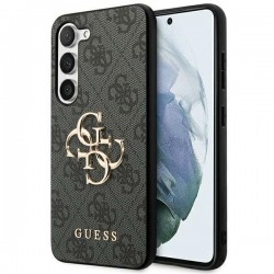 Guess Samsung S24 Hülle Case Cover Big Metal Logo 4G Schwarz