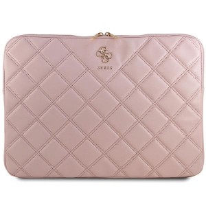 Guess Notebook / Laptop Bag Quilted 4G Sleeve 16" Pink