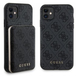 Guess iPhone 11 Set MagSafe Hülle + Induktion Powerbank 5000 4G Schwarz