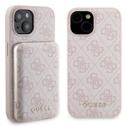 Guess iPhone 15 Set MagSafe Case + Magnet Power Bank 5000 4G Pink