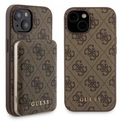 Guess iPhone 15 Set MagSafe Hülle + Magnet Powerbank 5000 4G Braun