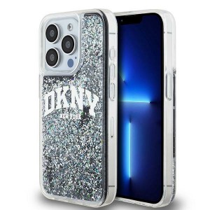 DKNY iPhone 13 Pro Hülle Case Liquid Glitter Big Logo Schwarz