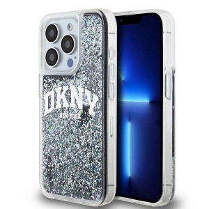 DKNY iPhone 14 Pro Case Liquid Glitter Big Logo Black