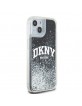 DKNY iPhone 14 / 15 / 13 Hülle Case Liquid Glitter Big Logo Schwarz