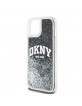 DKNY iPhone 14 / 15 / 13 Hülle Case Liquid Glitter Big Logo Schwarz