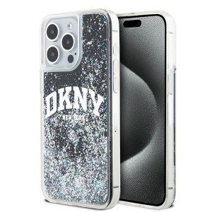 DKNY iPhone 14 Pro Max Case Liquid Glitter Big Logo Black